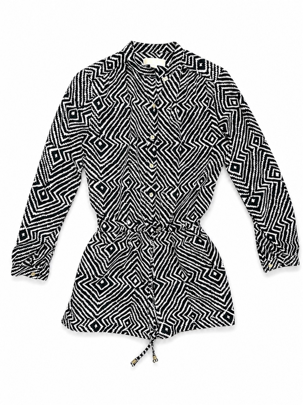 Michael Kors Black White Geometric Romper Women’s XS Boho‎ Chic Jumpsuit